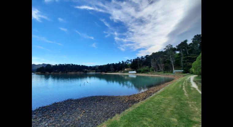 View across beach front.